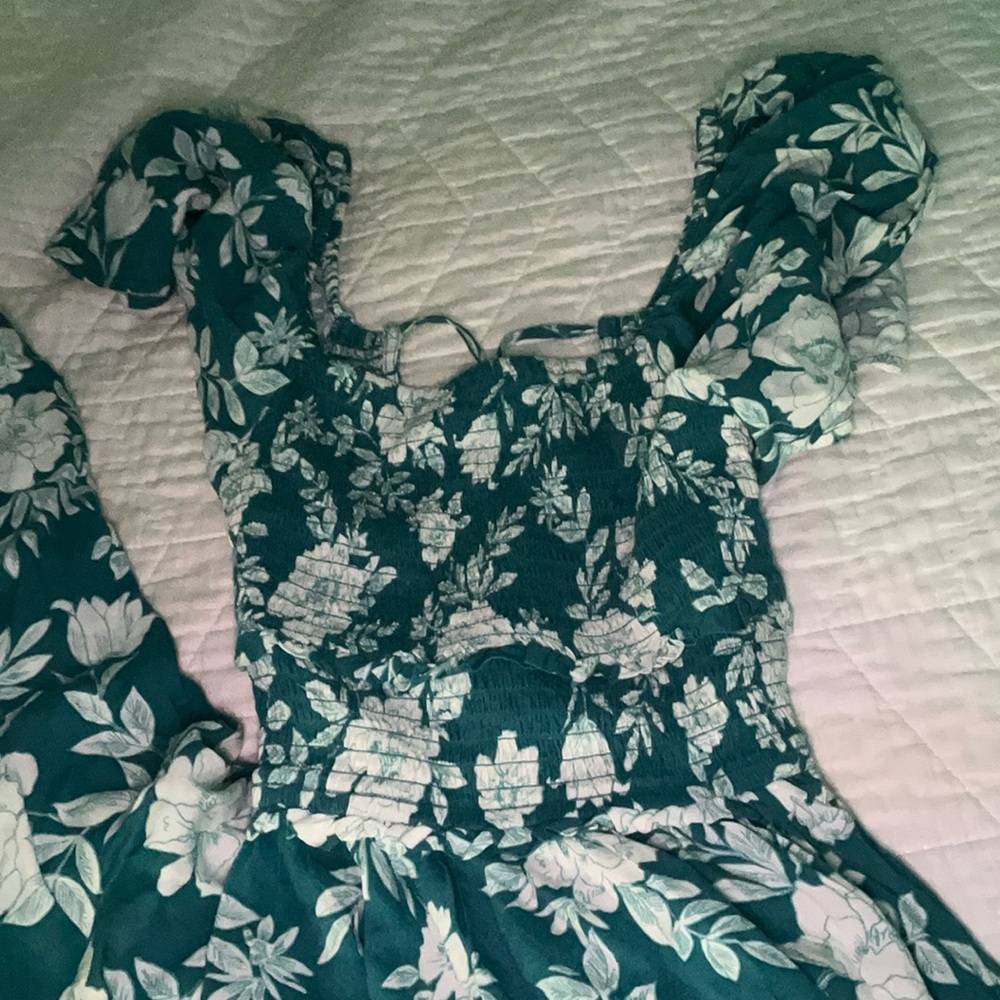 floral long dress with open back